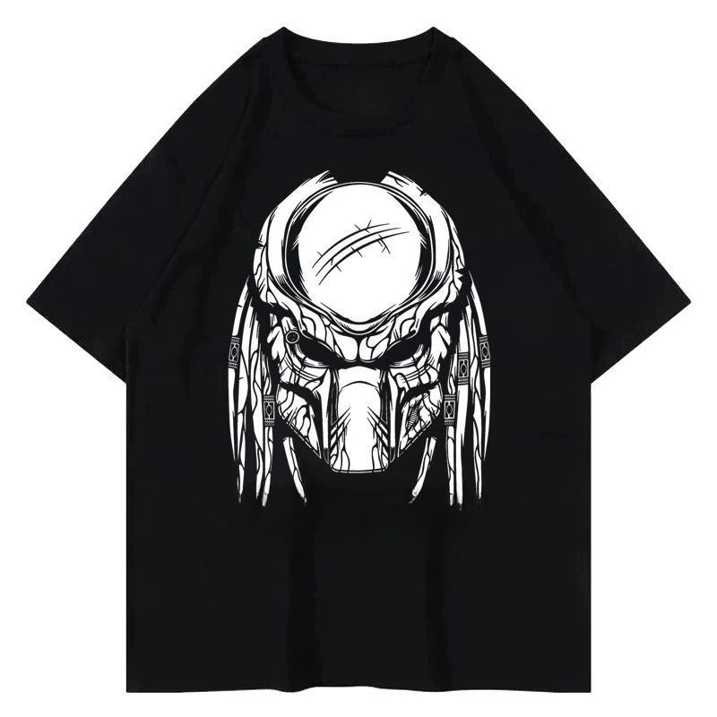 

2025 Autumn and Winter Heavy Pure Cotton Horror Character Printed T-shirt Men's and Women's Comfortable and Versatile T-shirt