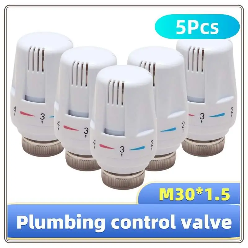 

5Pcs Thermostatic Radiators M30x1.5 Heating Zero Valve 5-levels Temperature Controller Head For Household Control System Tools