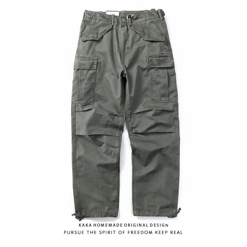 

RRL Vintage Loose Straight Leg Multi-ket Paratrooper Work Trousers Heavy Du Casual Cotton Pants Men's Everyday Wear