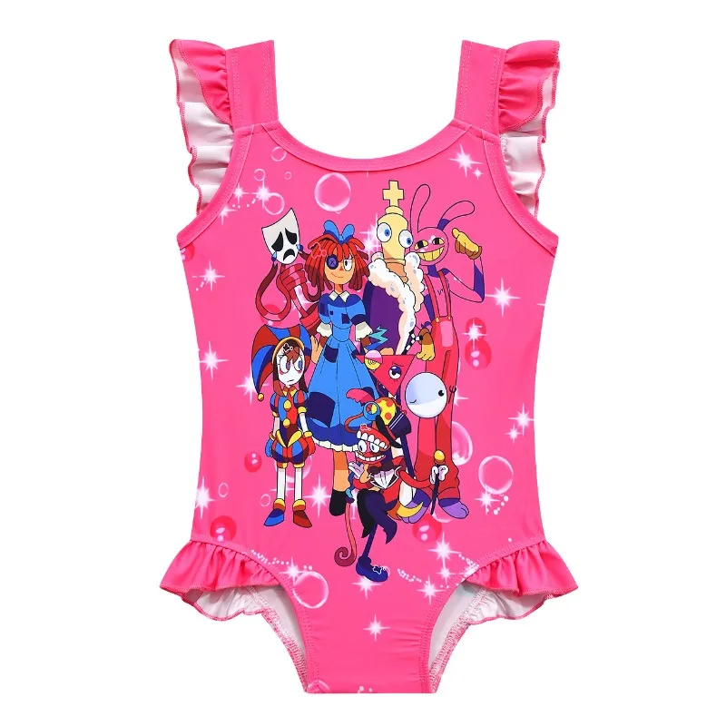 Amzing Digital Circus Girls Swimsuit Swimming One Piece Swimsuit Fashion Jax Pomni Swimwear For Children Summer Bathing Suits