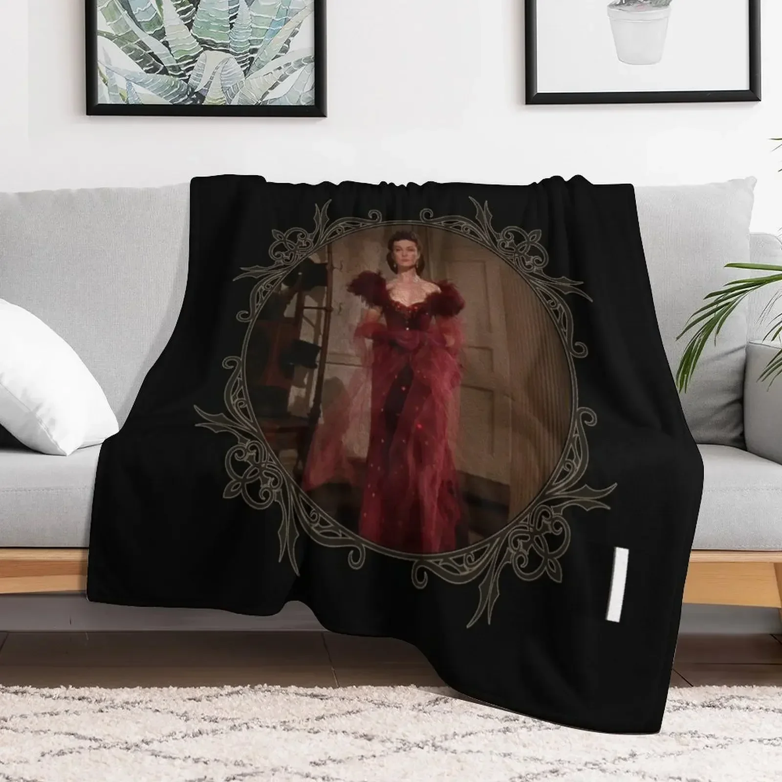 

Scarlett Red Dress Throw Blanket Personalized Gift Travel Sofa Flannel Blankets