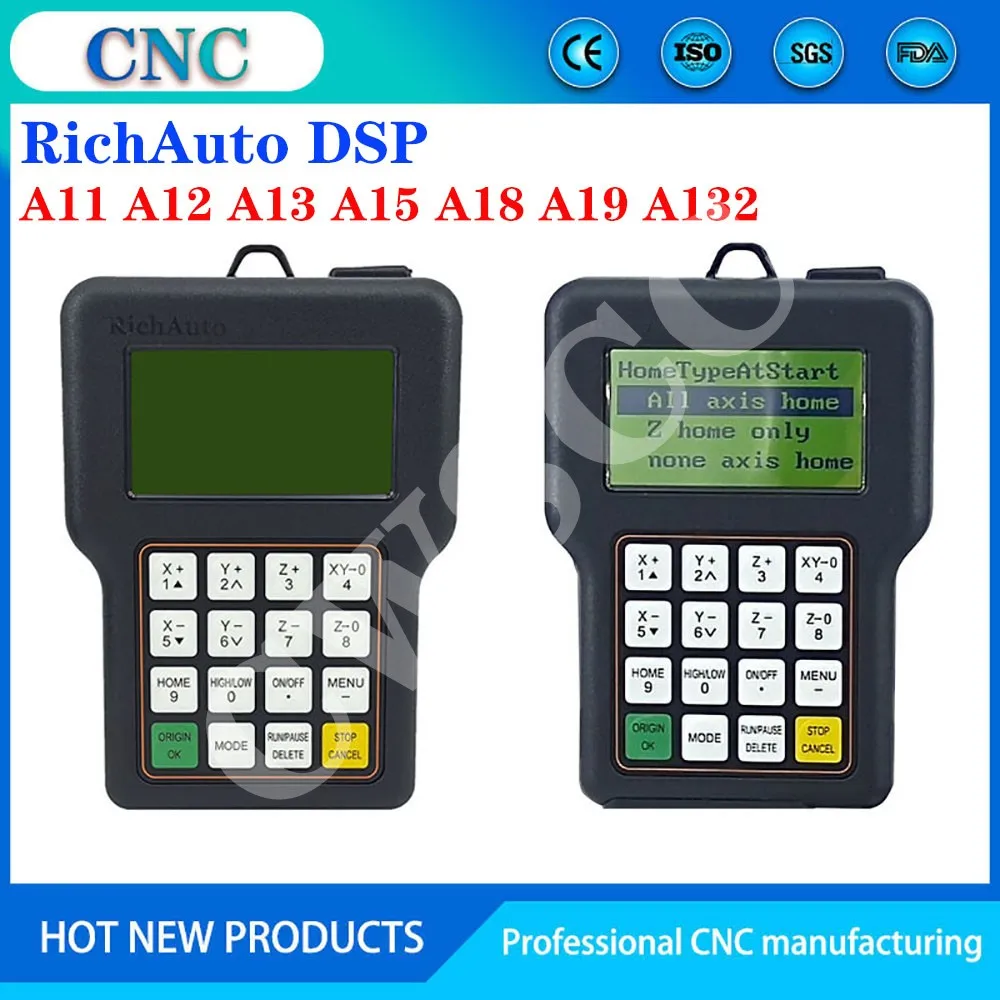 

RichAuto DSP handheld controller A11 A12 A13 A15 A18 A19 A132 engraving, milling, turning and grinding 3/4 axis motion system