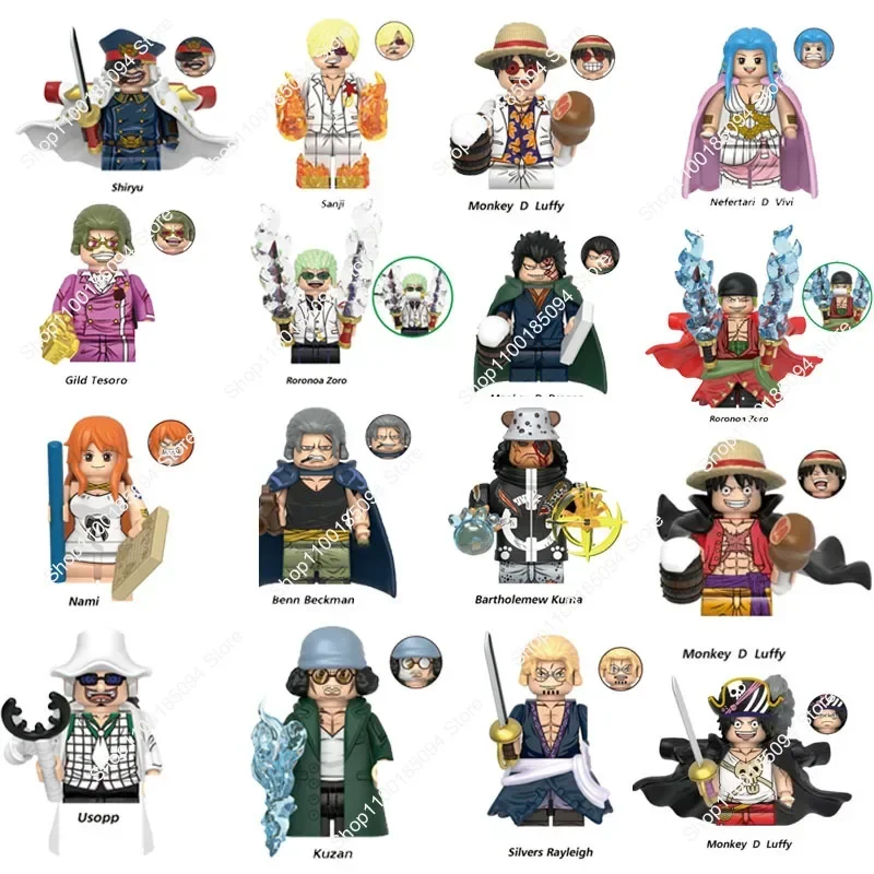 Hot Toys New film ONE PIECE Series Blocks Gild Tesoro Kuzan Roronoa Zoro Nami Shiryu Monkey D Luffy Mini Doll Anime Figures Toys