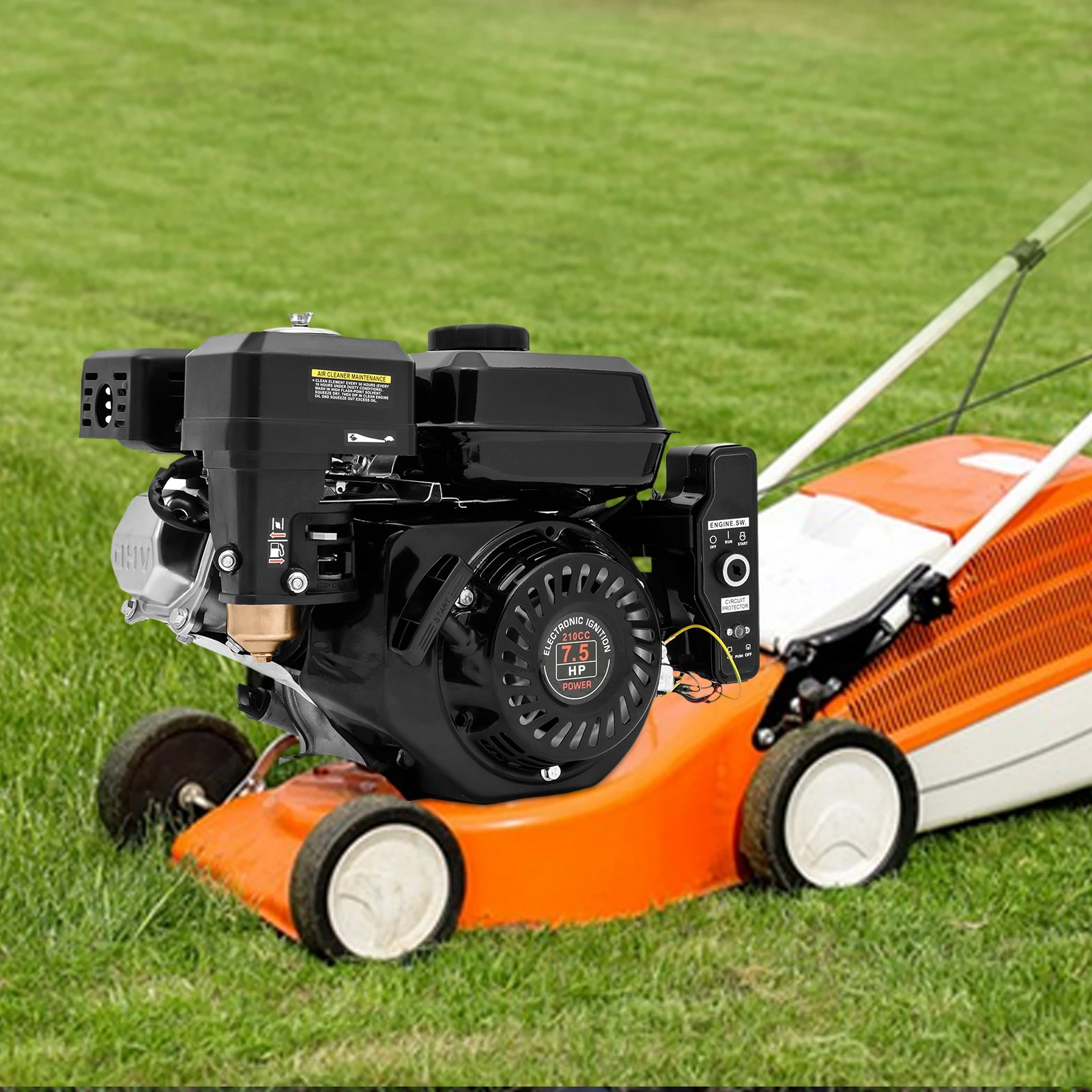 4-takt 212cc 7,5 pk gasmotor met elektrische uittrekbare start Upgrade-versie voor Go Kart hogedrukreinigers houtsplijters