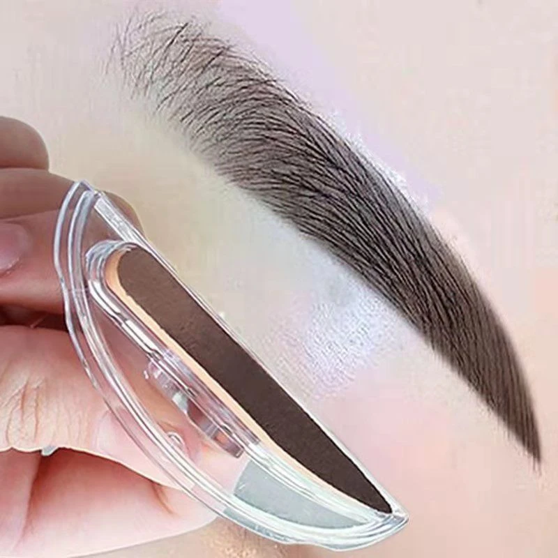 Double Seal Eyebrow Powder Stamp with Brush Two Tone Waterproof Sweat Resistant Lasting Smudge Proof Natural Brow Shaping Makeup