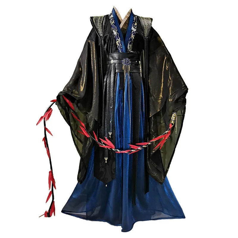 Tian Guan Ci Fu Filme Cosplay para homens, roupas pretas Hanfu, festa de Carnaval de Halloween, adultos, personalizados, Erha Mo Ran