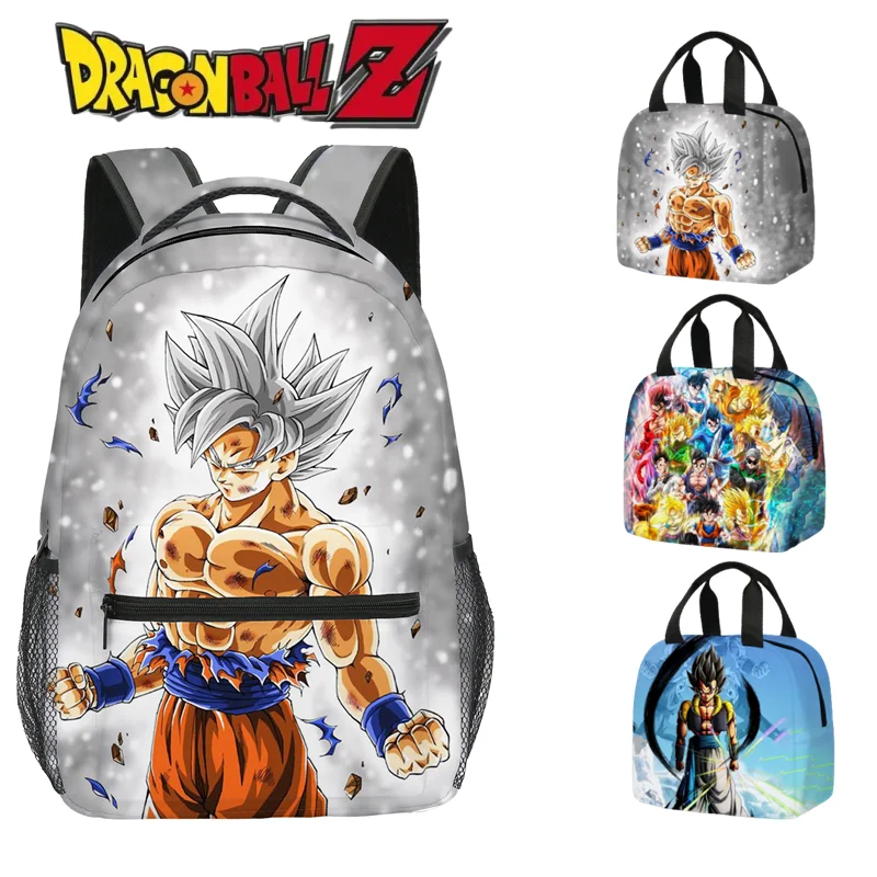 Dragon Ball Z Anime Figure New Backpack Cartoon Super Saiyan Goku Student Bag Figure Teenagers Boys Toys Gifts Lunch Box Bag