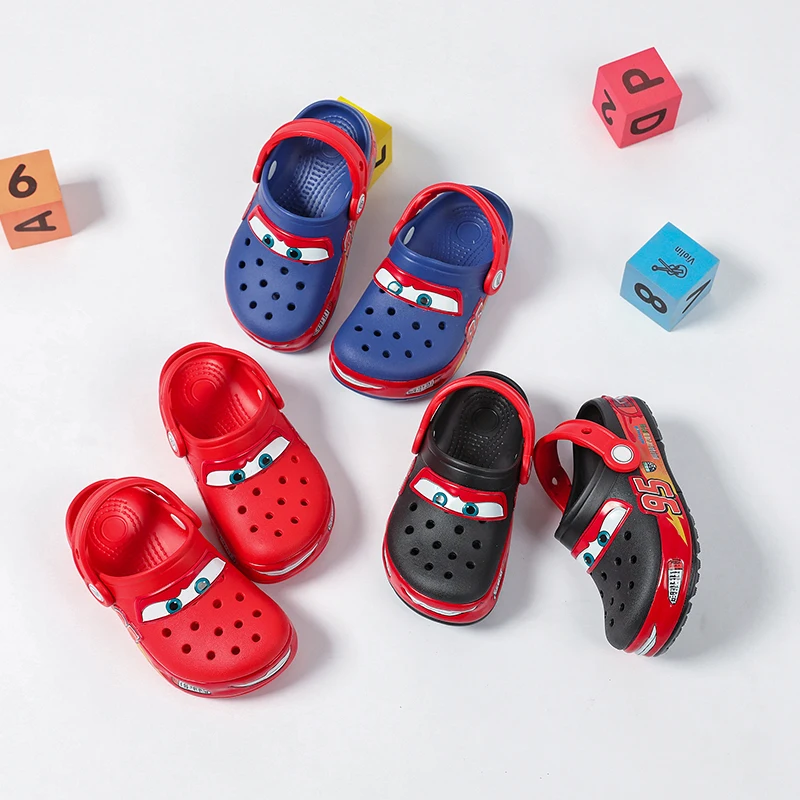 

Disney Lightning Mcqueen Shoes Led Lighted Car Kids Slippers Animation Children Beach Sandals Boys Girl Gift
