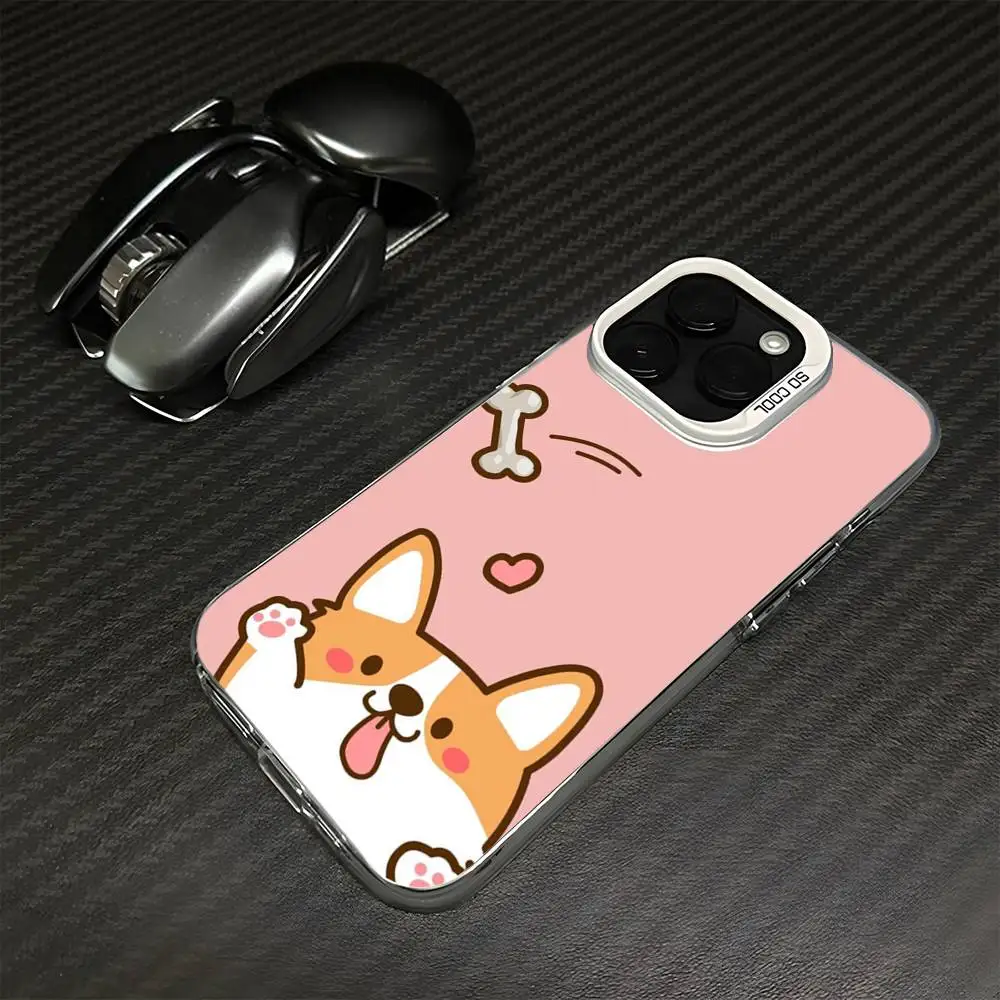 Leuke Shiba Inu telefoonhoesje voor iPhone17,16,15,14,13,12,11 Plus, Pro Max witte matte schokbestendige hoes