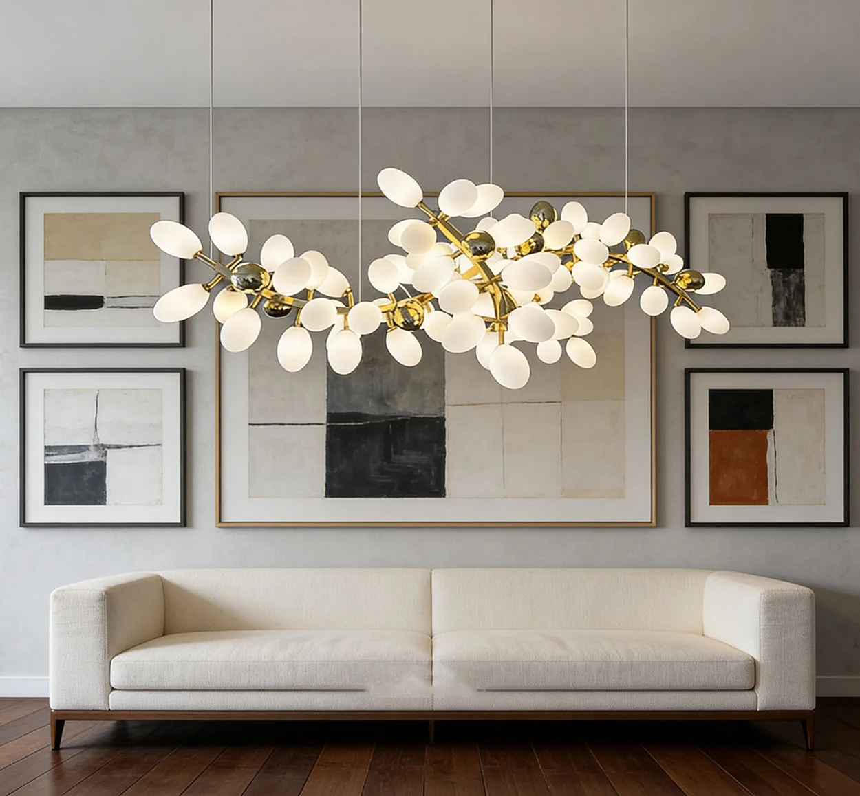 Luxury Grape Crystal Chandelier Nordic Modern Led Hanging Light For Living Room Dining Room Villa Hotel Lobby Decor