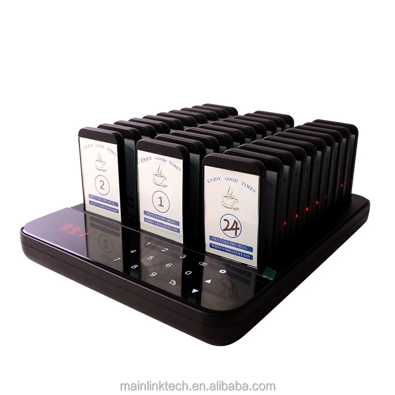 

Wireless Table 30 Pager Restaurant Customer Call Buzzer Order Queue Number Smart Food Pickup Service Device