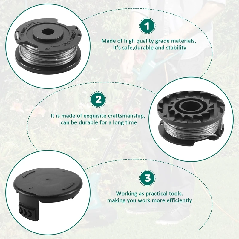 3 Pack String Trimmer F016800569 Spool Line With F016F04557 Spool Cover For  Easy Grass Cut ART 23SL 26SL