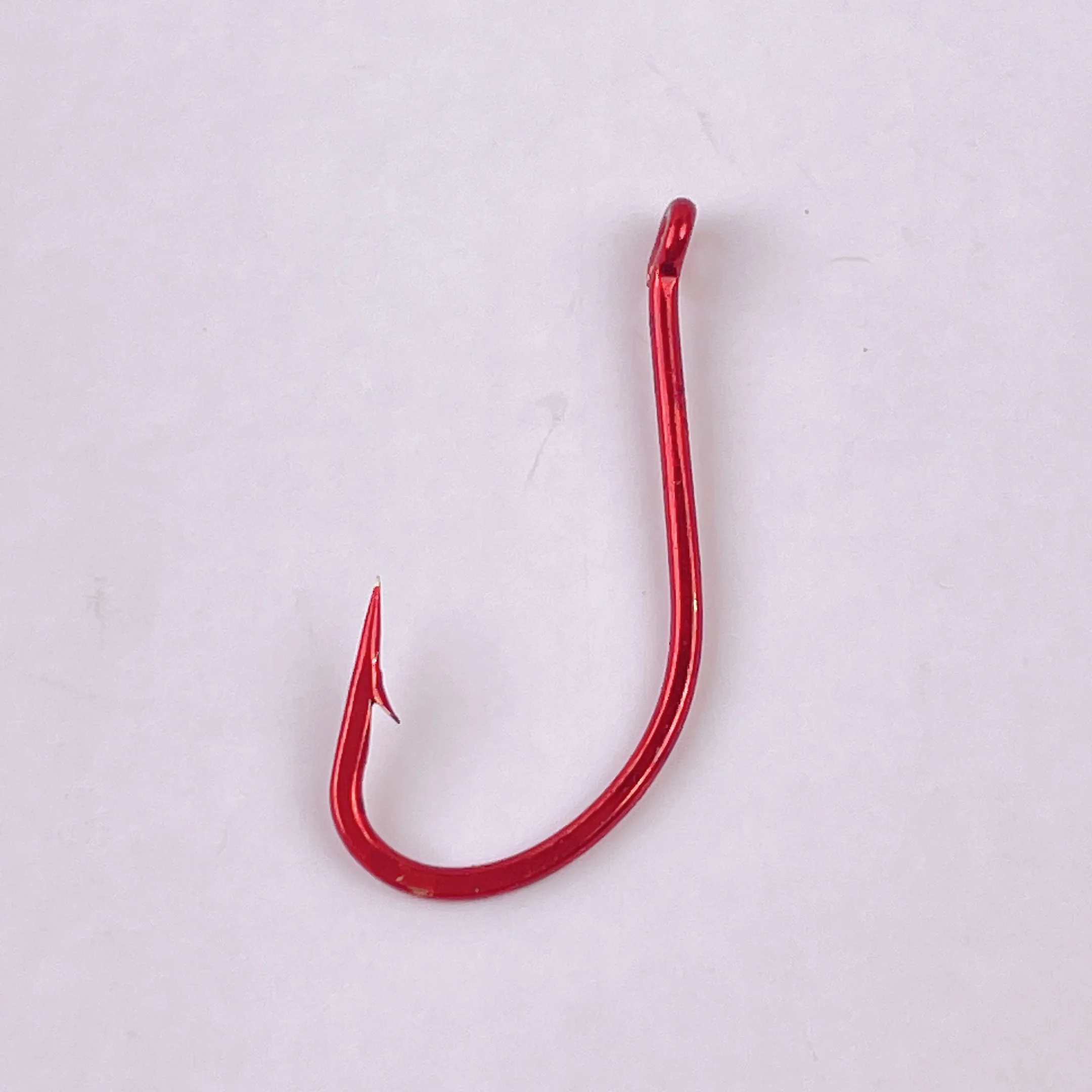 50457 High Carbon Steel Fishing Hook Double Barb Red Covering Fishhook Baitholder Hook Carp Fishing