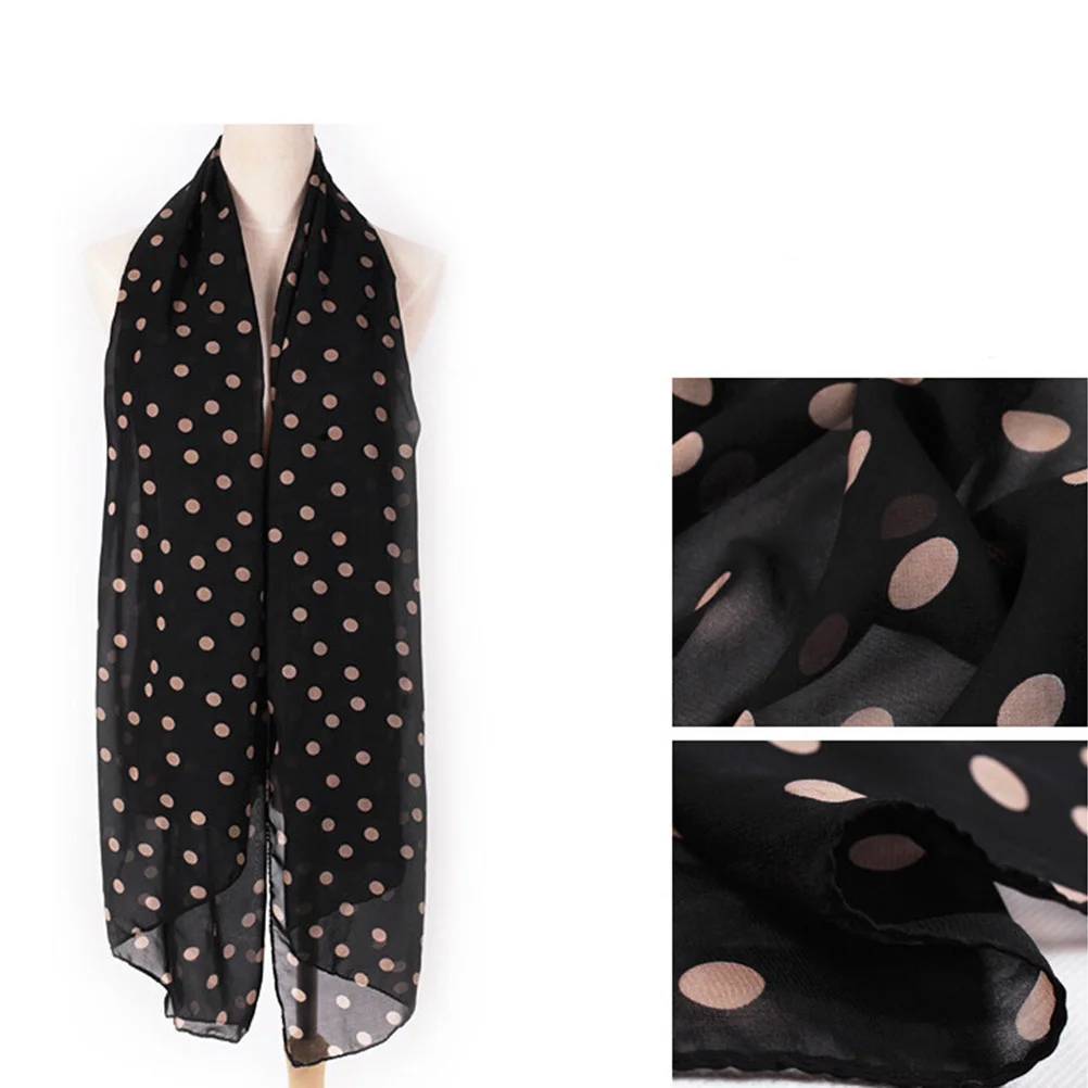 

150x48cm Scarf Wrap Chiffon Shawl for Sun Protection Lightweight Summer Scarf Women Fashionable Polka Dot Shawl Wrap