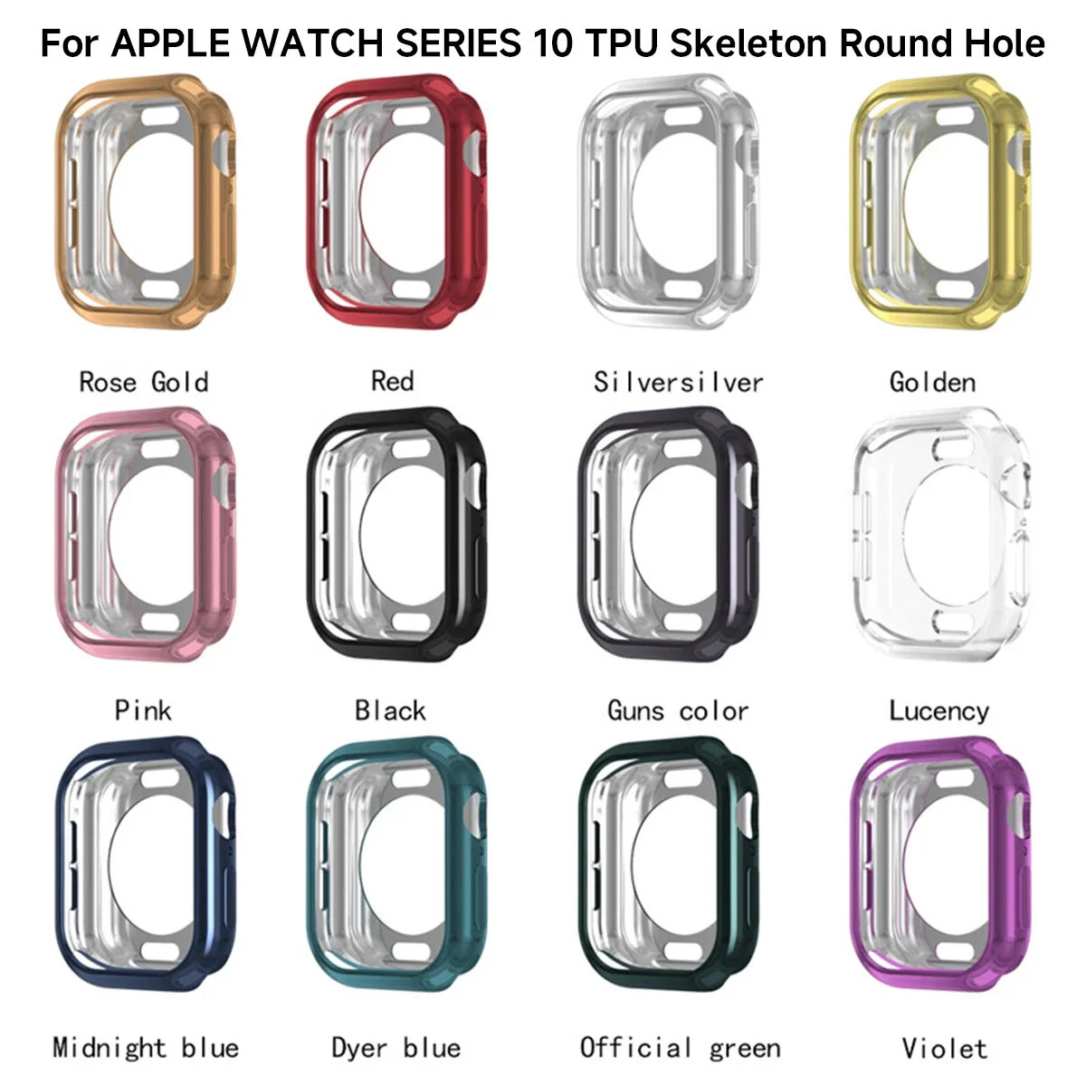 TPU Hollow Case For Apple Watch Series 10 42mm 46mm Samrt Watch Strap Bumper Protective Cover For Iwatch S10 Accessories x Shell