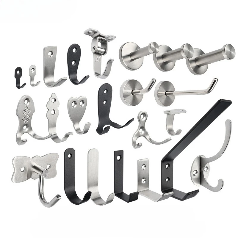 Stainless steel coat hook bathroom wall cabinet hook kitchen bathroom door rear pants hook - Detail 1