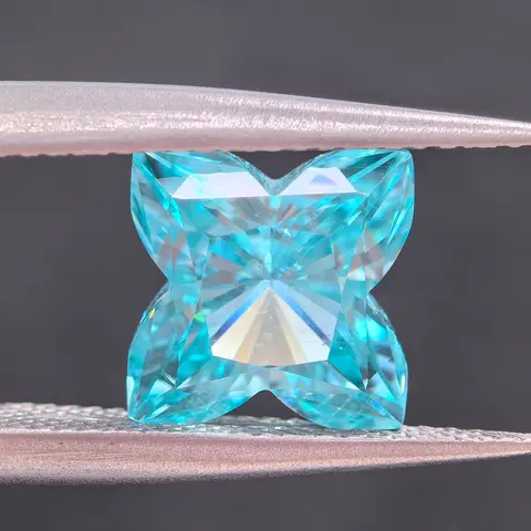 랩 그로운 파라이바 사각 매화 VVS1 젬스톤 참 비즈 DIY 쥬얼리 제작 귀걸이 선택 가능 AGL 감정서