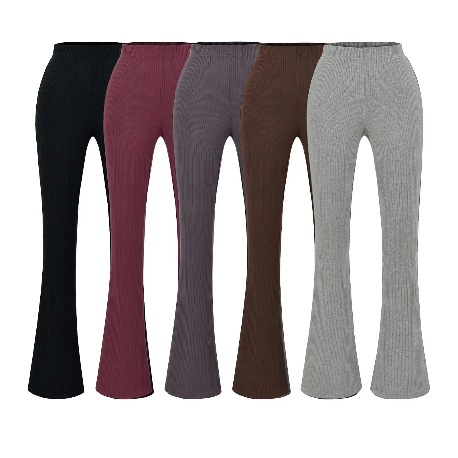 

Basic Style Knitted Fitness Leggings with Flared Pants Design to Enhance Butt Shape And Lengthen Legs Suitable for Young Girls