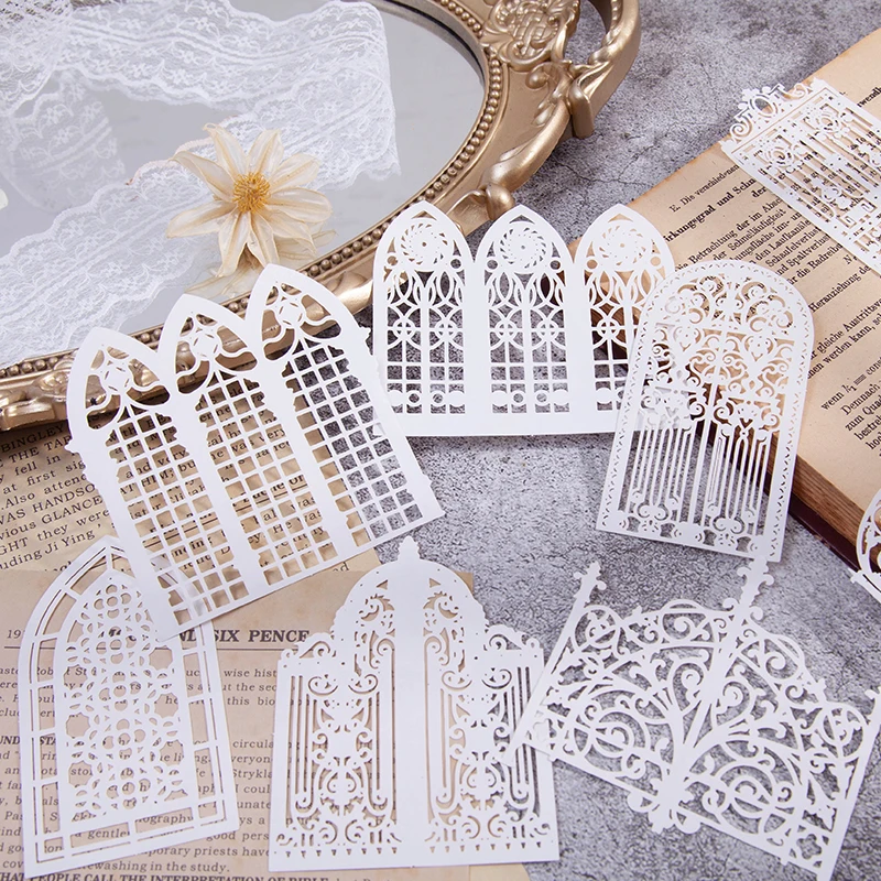 10 pcs/pack Notes simple and literature lace paper butterfly hand ledger border base paper DIY collage material paper 8 types