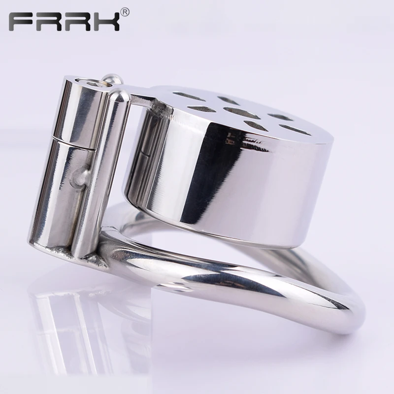 FRRK Wrapped Chastity Cage Device Prevent Escape Cocklock Toys Sex Shop Stainless Steel Urethral Penis Rings Adults Products