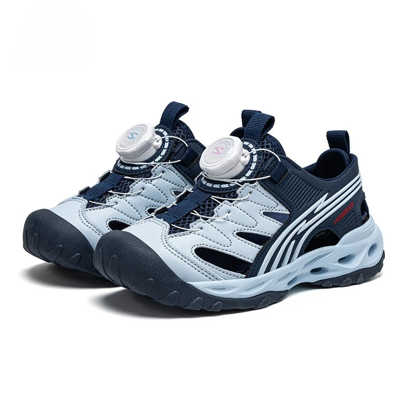 

Summer Closed Toe Mesh Kids Sandals Rotating Buckle Slip On Beach Sneakers Light Casual Running Footwear For Boys Girls Outdoor
