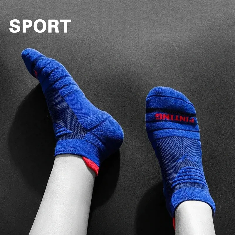 3 Pairs Men Running Short Socks Thick Towel Quick Dry Fitness Sport Ankle Socks Athletic Cycling Basketball Socks Man 39-44