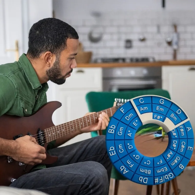 Großer Kunststoff 5-Ton-Scheiben-Schnellstimmhilfe-Tool zur Akkord- und Tonleiter-Übung für Klavier, Gitarre, Violine – für Anfänger & Musiker