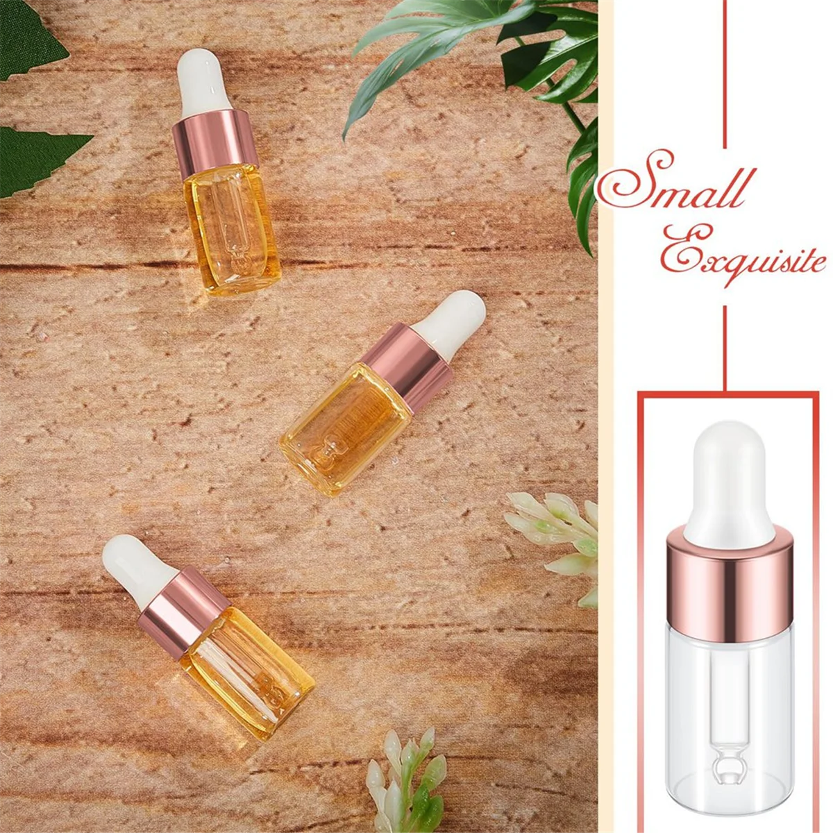 100Pcs Mini Glass Dropper Bottle Clear Essential Oil Dropper Bottles Glass Dropping Sample Containers for Traveling 3Ml