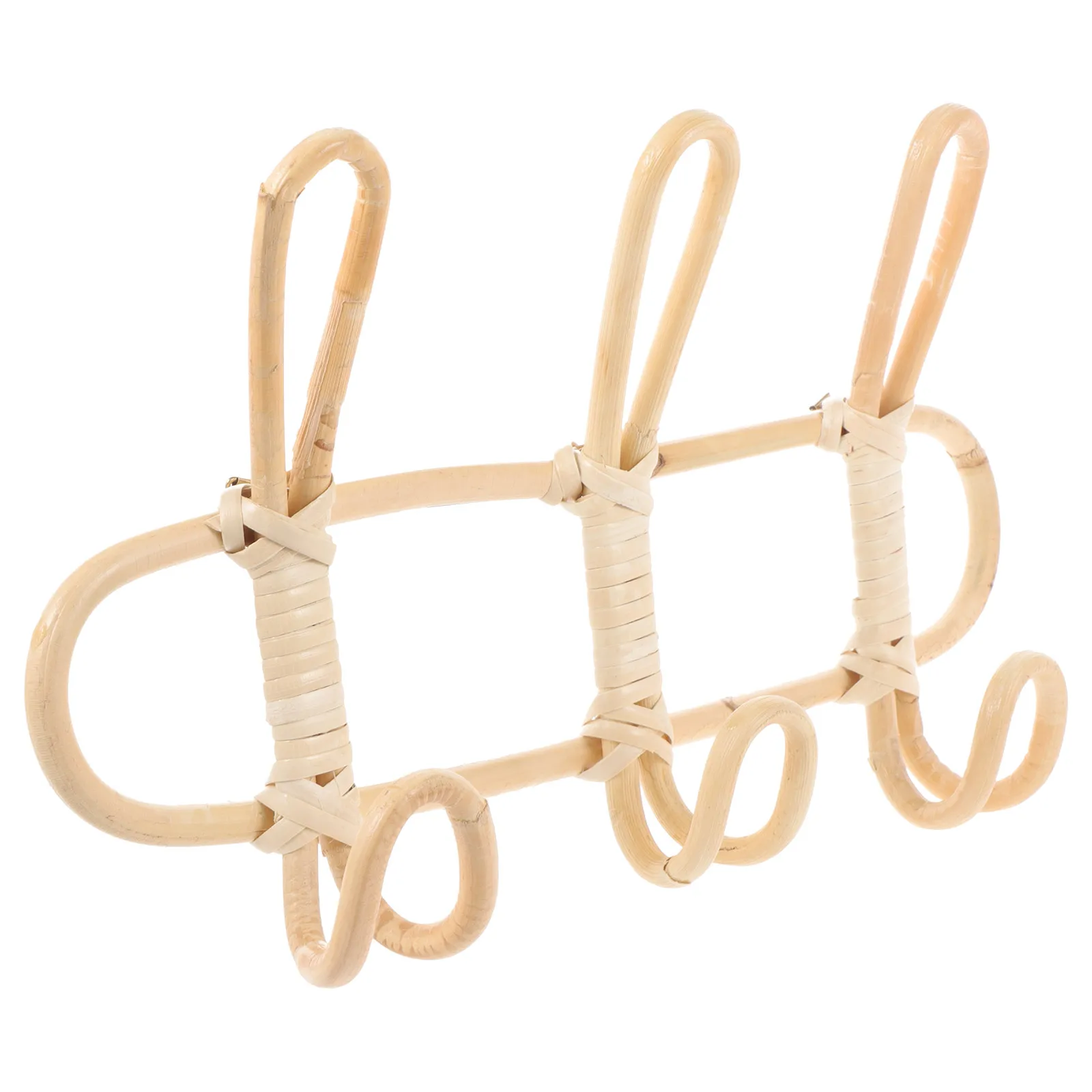 

3 Hooks Rattan Wall Hooks Natural Color Woven Rack Bedroom Decor Bath Towel Holder Storage Solution Clothes Hanger