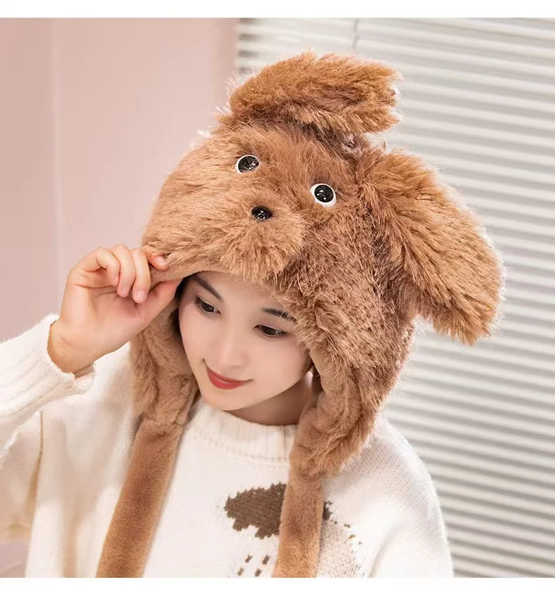 54-60CM centimeter ear moving puppy hat anime plush toy cute doll stuffed animal soft doll plush Christmas Thanksgiving gift