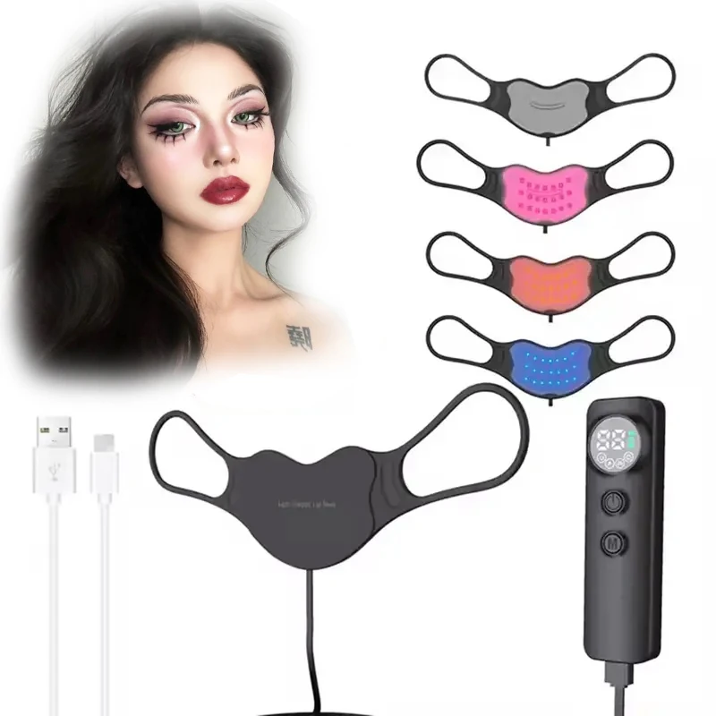光子赤外線レッドライトセラピーリップマスク4モードリップ美容製品リップライン軽減スキンケアLEDライトリップデバイス
