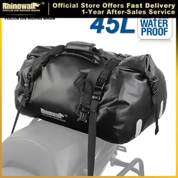 Rhinowalk Motorcycle Bag 45L Waterproof PVC Tail Saddle Bag Durable Dry Luggage Outdoor Bag Motorbike Rear Seat Bag Accessory