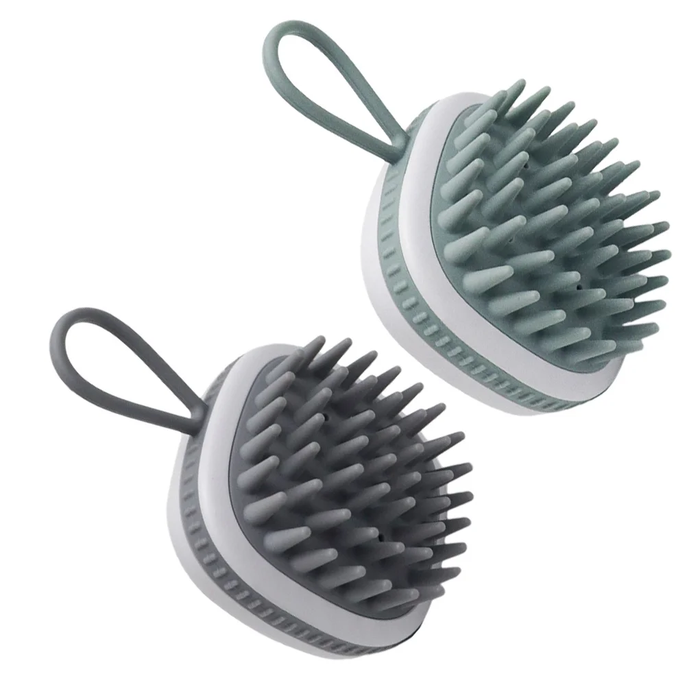 

2pcs Silicone Scalp Massager Brush Hair Shampoo Scrubber Anti-Slip Massage Comb For Dandruff Removal Scalp Cleaning Shower Tool