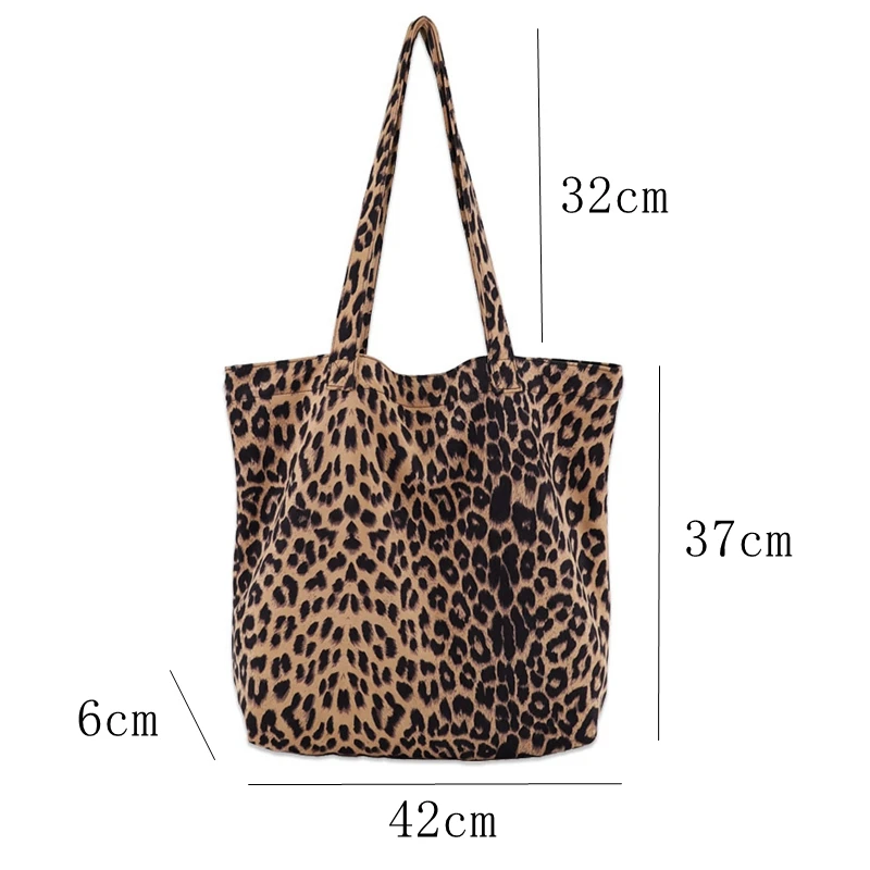 Youda Borsa vintage dal design originale per donna Borsa tote con stampa leopardata alla moda Borse a tracolla in tela femminile di grande capacità