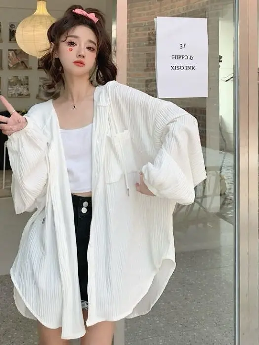 

plus Size Women's Summer Lightweight Loose Fit Sun Protection Outerwear Cardigan Coat Breathable Polyester Fiber Long Sleeve