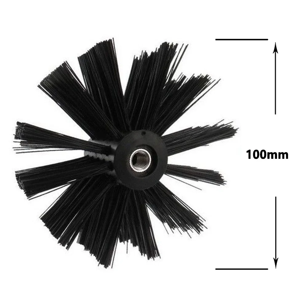 Spazzola per la pulizia dello sfiato dell'essiccatore da 100150mm rimozione della lanugine del camino con testa in setola di Nylon adatta per l'interfaccia filettata M8 del tubo del camino
