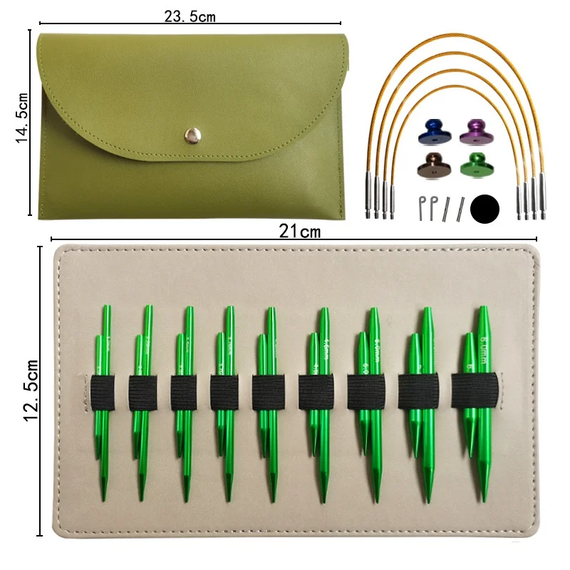 Zestaw okrągłych igieł dziewiarskich Wymienne igły do szydełkowania Rurka ze stali nierdzewnej do przędzy dziewiarskiej Zestaw akcesoriów