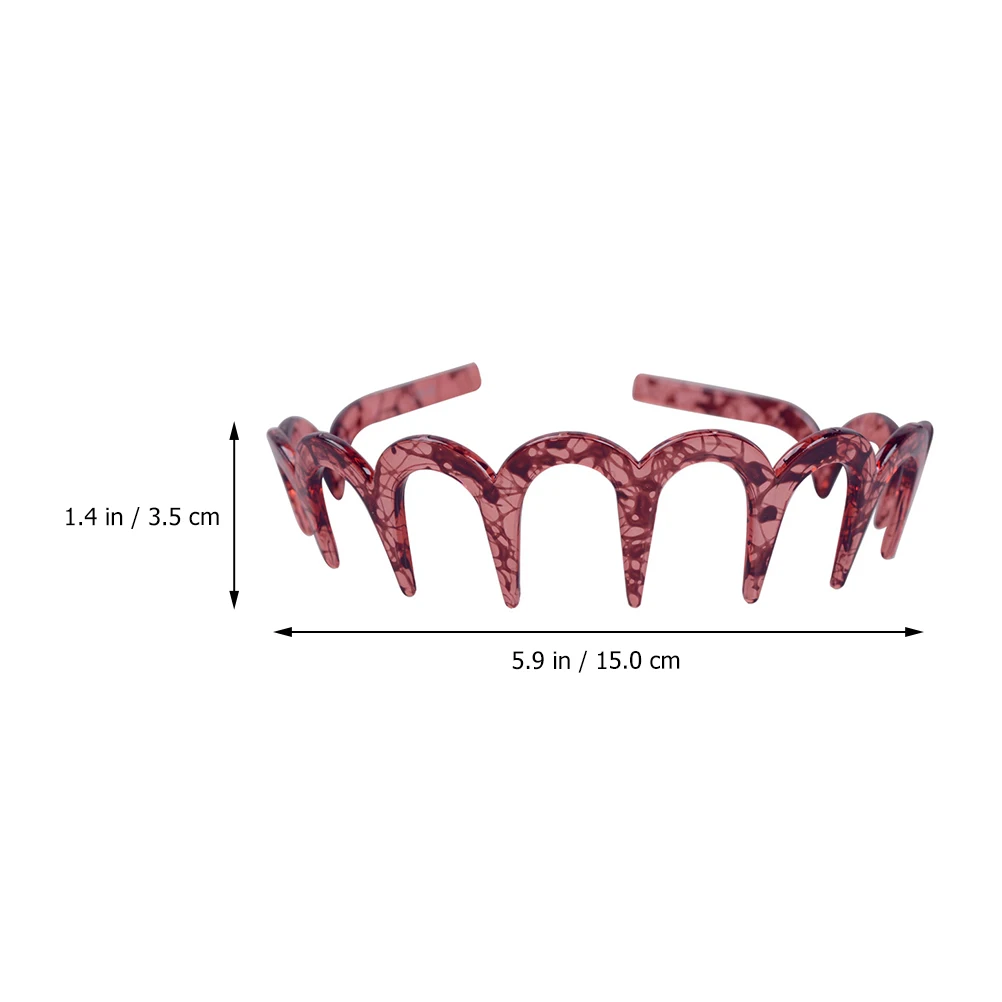 

2pcs Resin U Shape Toothed Hair Hoops Comfortable Headbands Hair Clasp Headwear For Party Sports Vacation Hard Plastic Hairbands