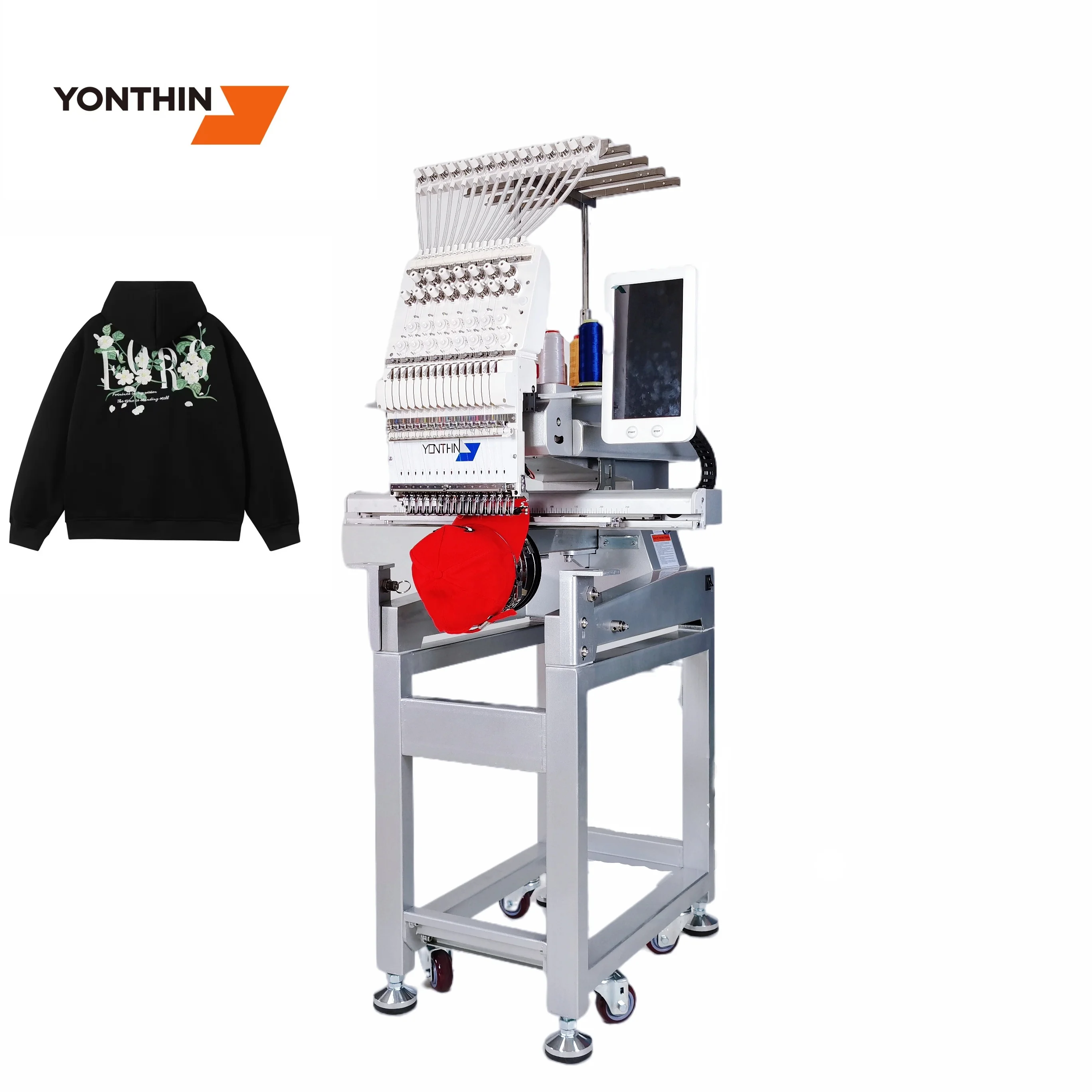 Single Head Cap Flat T-shirt Portable Embroidery Computerized Software Monogram Embroidery Machine with Hat Hoops Kits