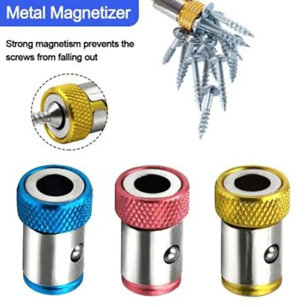 1Pcs Strong Powerful Ring Drill Tool Magnetizer Drill Bit Metal Alloy Magnetic Ring Screwdriver Bits