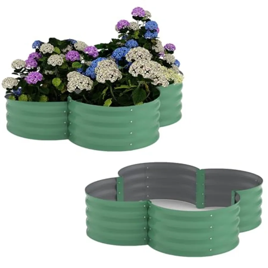 

Комплект из 2 оцинкованных приподнятых грядок 4x4x1 фут (1.2x1.2x0.3 м) для улицы, с открытым основанием, для трав, овощей, цветов, устойчивых к ржавчине