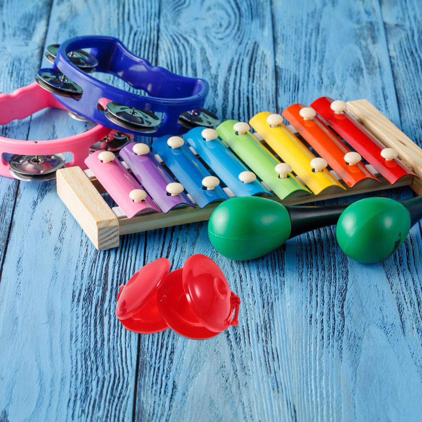 12-teiliges Kastagnetten-Fingerinstrument aus Kunststoff für Kinder, musikalisches Kinderspielzeug, handgehaltenes PVC, Orff-Percussion, Bildung für Kinder