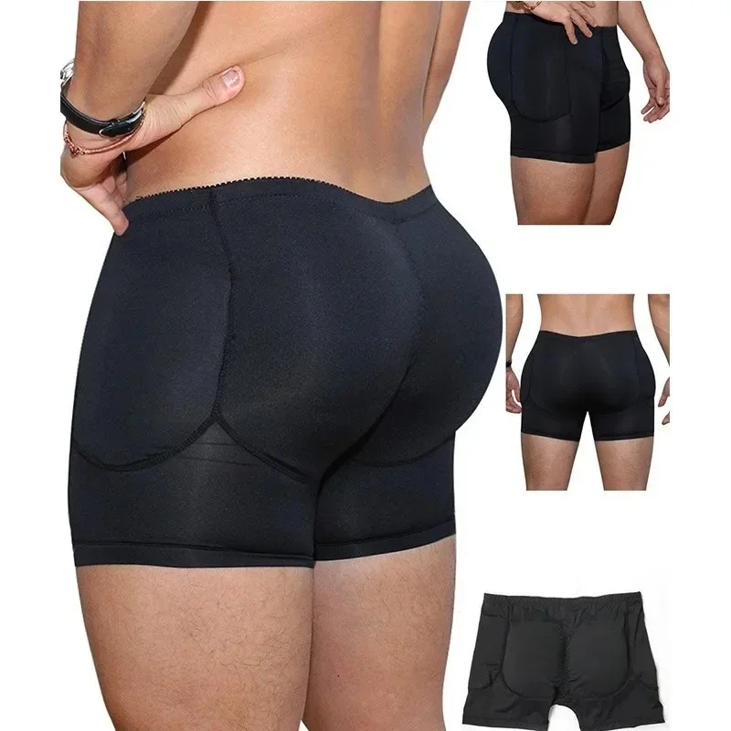 Men's Underwear Boxer Briefs Padded Shaper Shorts Body Shaper Enhance Butt Lifter Shapewear with Removable Padded Size S-6XL