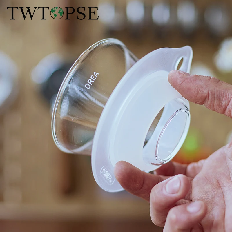 TWTOPSE Coffee Filter Cup Holder For OREA Type-B Coffee Glass Filter Cup Handmade Coffee Silicone Resin Filter Cup Holder