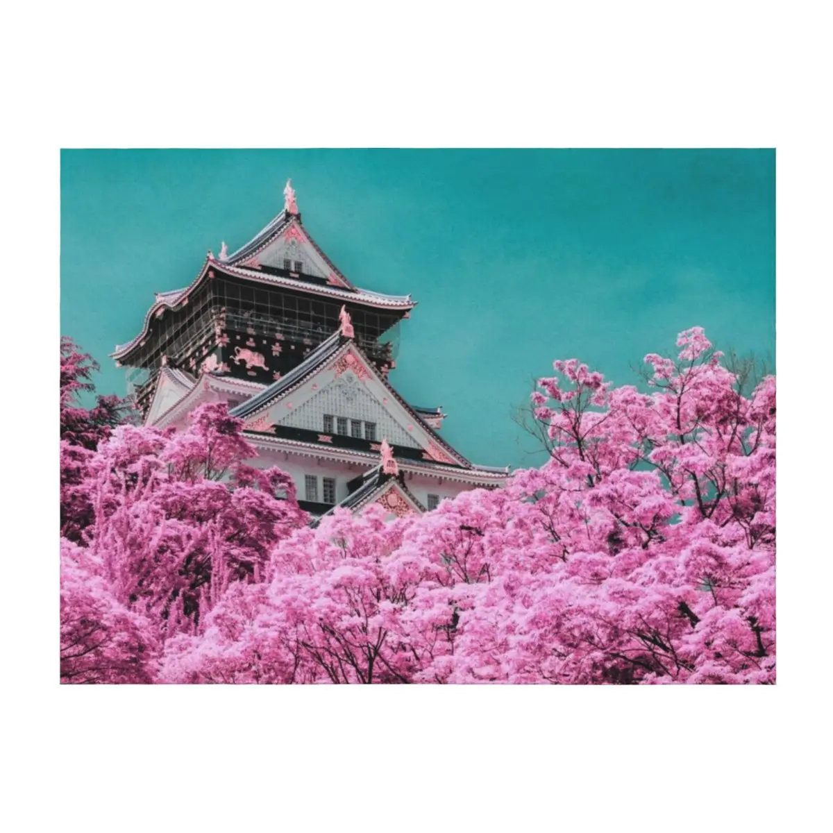 

Infa Red - Osaka Castle Throw Blanket Giant Sofa Hairy Sofa Comforter Blankets