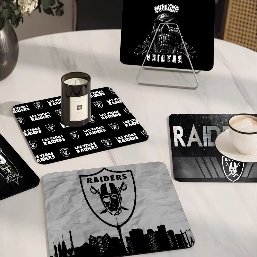 0-Oaklands R-Raiders Logo Print Non-slip Fast Water Absorption Anti-scalding Imitation Tile Printing Coffee Machine Draining Pad