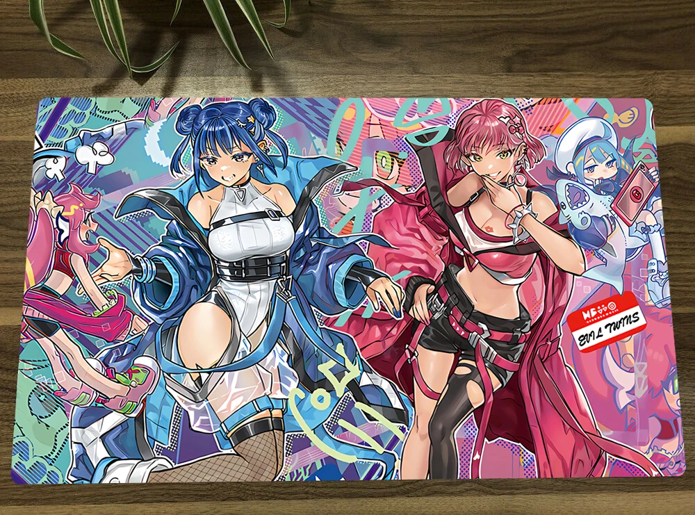 

YuGiOh Girls Evil Twin Kisikil & Evil Twin Lilla TCG CCG Playmat Trading Card Game Mat Table Desk Gaming Play Mat Mouse Pad