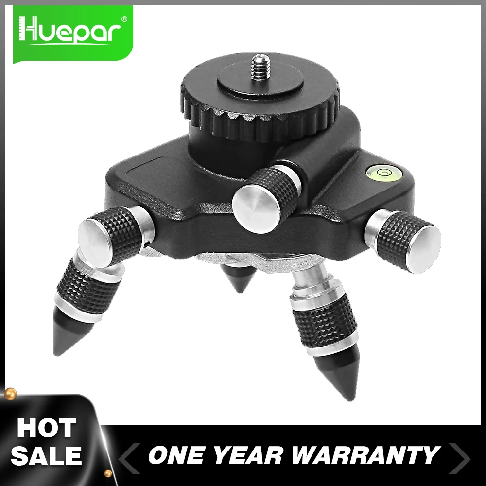 

Huepar Laser Level Tripod 360-Degree Rotate Adapter Fine Turning Micro-adjust Base,Stand With Leveling Bubble 1/4 Threaded Mount