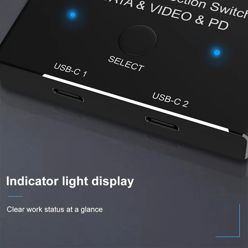 KVM USB C Two-Way Switch 1X2/2X1 USB 3.1 Splitter Data Video Switcher 8K @30Hz PD 100W For PC Monitor Mobile Phone