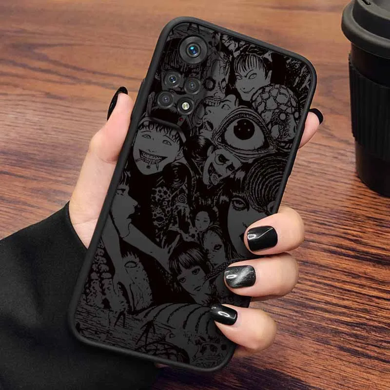 Tomie Kawakami Terrifying Frosted Translucent Silikon-Handyhülle für Xiaomi Redmi Note 14 13 12S 12 11T 11S 10S 10 Pro Plus Max